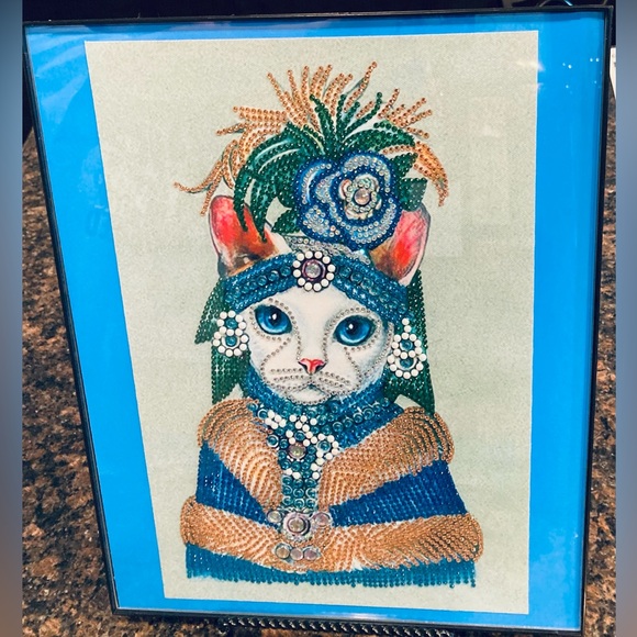 Finished Crystal Rhinestone Cat Goddess Diamond Painting - Picture 1 of 4